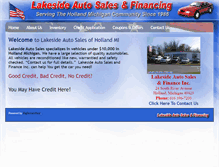 Tablet Screenshot of lakesideautosales.com